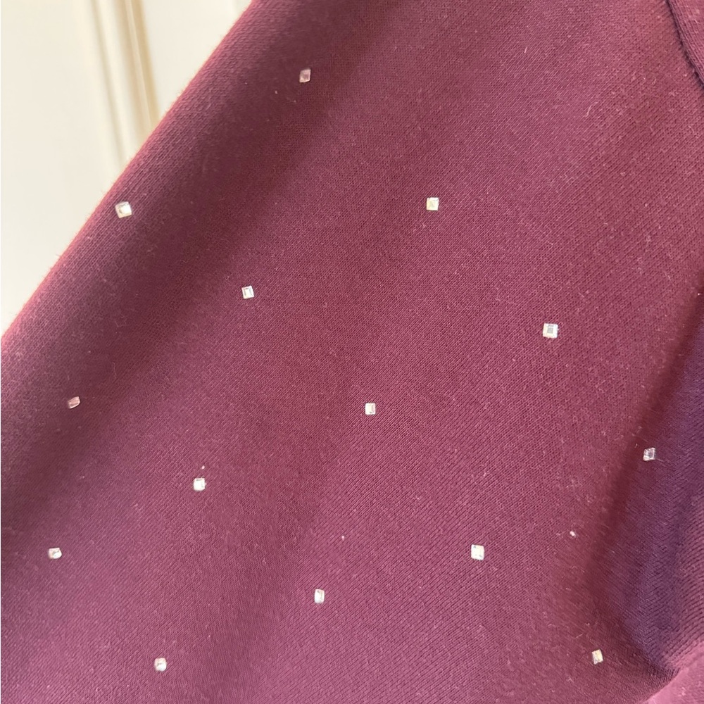 Like NEW Burgundy Sweater with rhinestones - Picture 4 of 6